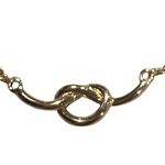 Vintage Gold Tone Knot Pendant Necklace Dainty Lobster Clasp 18" Layer Estate Photo 1