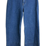 Veronica Beard Grant Wide Leg Crop Jeans 29 Blue High Waist Undone Hem Frayed Photo 0