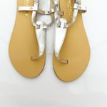 NEW Ancientoo Calypso Leather Flat Sandals 9 Silver Photo 2