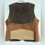 Outbrook Suede Leather Patchwork vest women’s XL Brown vintage westernYllwstone Photo 2