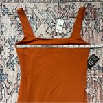 EXPRESS NWT Body Contour Square Neck MIDI Sheath Dress Sleeveless Rust Orange Photo 10