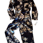Apt. 9  Navy and Silver Floral pajama set NWT Photo 0