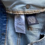 Madewell Skirt Stretch Denim Straight Mini Jean Pencil Skirt Heart Print Size 27 Photo 11