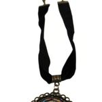 Frida Kahlo Velvet Choker Bronze Cameo Necklace Black Photo 4