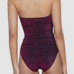 PQ Swim Garnet Ruched One Piece Women’s Strapless Burgundy Swimsuit Size Small Red Photo 3
