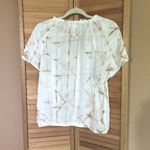 Cloth & Stone  Size Medium vneck tie front ruffle short sleeve blouse top shirt Photo 2