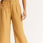 Free People NWT Linen Blend Pink Pinstripe Wide-Leg Trouser Style Pants Photo 0