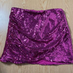 Sincerely Jules New Women’s  Sequined Ruched Mini Skirt Dark Pink size Medium Photo 0