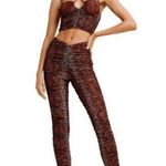 I am gia ๐I.AM.GIA๐ Colette Ruched Pants ~ Orange Snakeskin Print XL NWT Photo 0