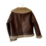 Mango MNG  Faux Leather Shearling Zip Jacket Women’s XS Winter Coat Photo 2