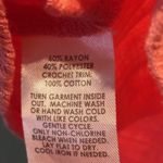 Wonderly  Womans Coral Peasant Button Up Square Top 3/4 Elastic Sleeve Blouse L Photo 4