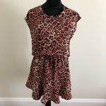 Three Eighty Two  Women's Leopard Print Dress Size S, Short Sleeve Mini Dress NWT Photo 1