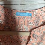 J. McLaughlin  Laramie Blouse Women's XLarge Pink Bird Floral Silk Blend 3/4 Puff Photo 3