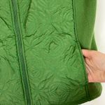 Talbots Cambridge Dry Goods | Green Quilted Lightweight Fleece Vest Full Zip Womens L Photo 2