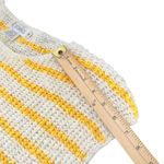 Rafaella Vintage Open Knit Striped Sweater Yellow White Size M Preppy Coastal Photo 7