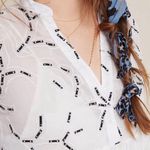 Anthropologie Amit Aggarwal  Ramona Embroidered White Babydoll Top SIZE XSMALL Photo 2