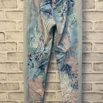 Gymshark Women’s 🦈 Efflorescent floral tropical light blue leggings Small Photo 1