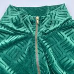 Vintage Velvet Velour Green Stripe Jacket Sweatshirt Zip Photo 3