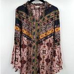 Altar'd State Patchwork Boho Peasant Mini Tunic Dress Size Large Photo 0