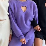 Florence by Mills Sweet & Snug Sweater Joggers Purple Cozy Loungewear Size Small Photo 4