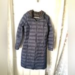 Eddie Bauer Women down Puffer long jacket hoodie Coat sz S lightweight full zip Photo 1