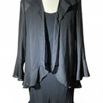 Lily Black Sheer Chiffon Ruffle Layered Dress Set 2 Piece Set Grunge Fairycore Size M Photo 0