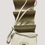 Kate Spade White Leather Crossbody Bag With Striped Lining & Turn Lock Closure Photo 0