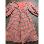 Free People  Miss Molly Red and‎ Blue Plaid Deep V Neck Dress Size 4 Photo 2