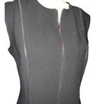 Sleeveless Zipper Detail Sheath Dress Size 10 Black Photo 6