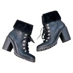 G by Guess Guess Black faux Fur-trim Lace-Up Boots. New Photo 2