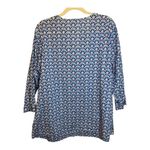 Talbots Blouse Women's Size 2X Floral Lightweight Office Business Blue White Photo 1