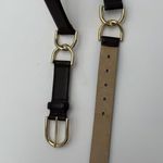 George Dark Brown Gold Double Metal Detail Belt Faux Leather Size Large Photo 2