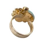 Vintage Bohm Blue Green Cabochon Adjustable Cocktail Ring Blue Photo 5