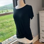 Green Tea  Black Knit Solid Top Womens Small Short Sleeve Photo 5