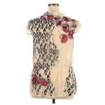 Jonathan Martin Button Down Blouse Beige Animal Print Floral 2X Photo 1