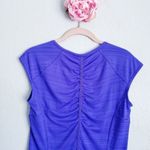 Athleta ‎ Sleeveless Ruched Back Blue Pacifica Tank 2.0 Rashguard Photo 4