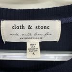 Anthropologie  Navy Ribbed Short Sleeve Blouse Photo 1