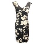 City Triangles Women's Y2K Black Floral Dress Sleeveless V Neck Sheath Small Photo 2