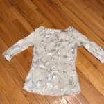 Tory Burch Floral Aplique 3D shiny metallic Shirt Tunic boho Photo 1