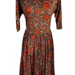 dress floral rust brown boho midi Orange Photo 0