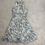 Ann Taylor VTG LOFT Paris toile Black and White France Print A-Line Midi Dress Vintage Photo 7