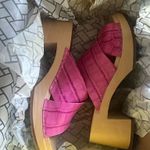Swedish Hasbeens NIB  Hot Pink Croc Anette High Sandals  Slides  Photo 4