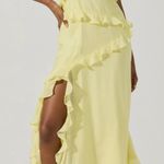 ASTR NWT  the Label Ruffle Midi Dress Large, BUTTER YELLOW Photo 6