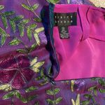 Finity Studio Silk Embroidered Skirt & Wrap Around Halter Neck Top Purple Sz 8 Photo 4