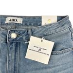 Just Black Denim JBD - Girlfriend Unbalanced Fray Hem Jeans in Light Blue Photo 2