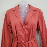 Amadi Notch Lapel Button Front Long Sleeve Belted Tie Waist Dress Trench Size XS Photo 1