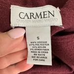 Carmen Marc Valvo  Burgundy Half Sleeve Sweater Dress Small Photo 3
