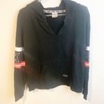 PINK - Victoria's Secret Victoria’s Secret Pink Size Small Black Arm Stripe Hooded V Neck Sweatshirt Photo 0