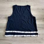 Nautica  Tiered Chiffon Top Navy/White L EUC​ Photo 6
