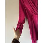 Black Tape Pink Ruched Satin Wrap Dress Size Medium Cocktail Special Occasion Photo 12